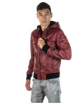 Bomber in Pelle Bordeaux da Uomo - Napoli | Leather Trend