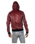 Men's Bordeaux Leather Bomber Jacket - Napoli | Leather Trend