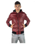 Men's Bordeaux Leather Bomber Jacket - Napoli | Leather Trend