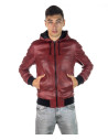 Bomber in Pelle Bordeaux da Uomo - Napoli | Leather Trend