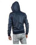 Bomber in Pelle Blu da Uomo - Napoli | Leather Trend