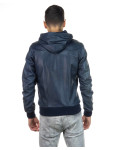 Bomber in Pelle Blu da Uomo - Napoli | Leather Trend
