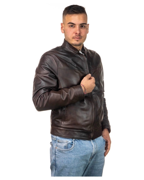 Giacca in Pelle Testa di Moro Uomo – Vidal | Leather Trend