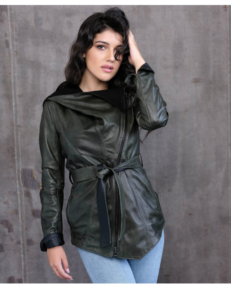 Giacca in Pelle Donna Verde - Colima | Leather Trend 2