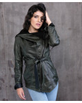 Women's Green Leather Jacket - Colima | Leather Trend