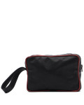 Men's bag in genuine Black leather and red details 100% made in Italy mod. Travel