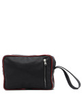 Borsello uomo in vera pelle 100% made in Italy mod. Travel Nero con Dettagli Rosso