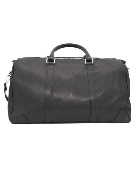 Black Leather Duffle Bag - Panarea | Leather Trend