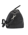 Black Leather Duffle Bag - Panarea | Leather Trend