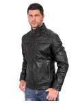 Biker in Pelle da Uomo Nero - Attila | Leather Trend
