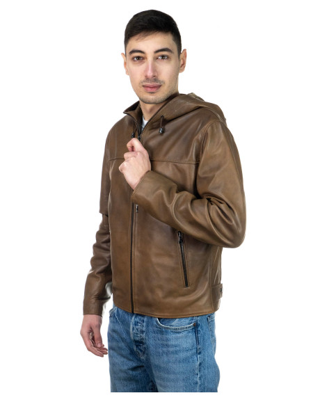 Giacca in pelle con cappuccio - Terminator | Leather Trend