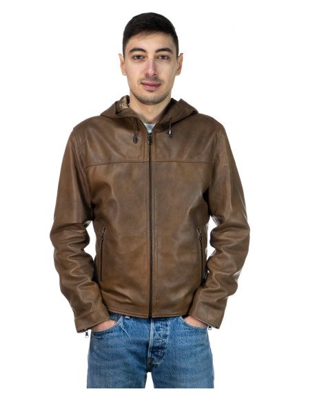 Hooded leather jacket - Terminator | Leather Trend