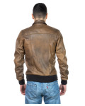 Men's bomber mod. Positano in genuine brown leather 100% made in Italy