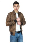 Men's bomber mod. Positano in genuine brown leather 100% made in Italy