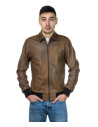 Bomber in Pelle da Uomo Cuoio - Positano | Leather Trend