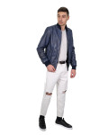 Bomber Uomo Blu in Pelle – David | Leather Trend