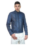 Men's Blue Leather Jacket – U08 | Leather Trend
