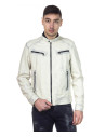 Giacca Biker Uomo Bianca in Pelle - U06 | Leather Trend