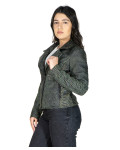 Chiodo in Pelle Stampata Donna Verde - Giselle | Leather Trend