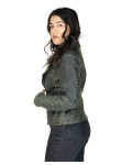 Chiodo in Pelle Stampata Donna Verde - Giselle | Leather Trend