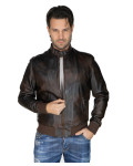 Bomber in Pelle da Uomo Testa di Moro - Frank | Leather Trend