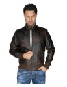 Bomber in Pelle da Uomo Testa di Moro - Frank | Leather Trend