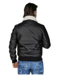 Giacca in pelle uomo mod. aviatore nero in vera pelle 100% made in Italy