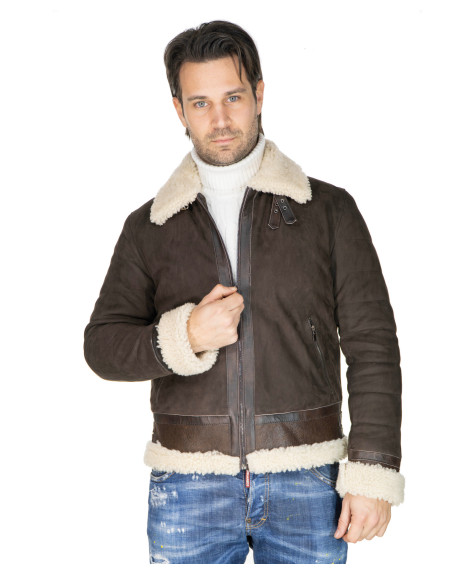 Giacca in nabuk e montone da uomo - Francesco | Leather Trend