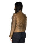 Women's Light Brown Leather Jacket - Vanessa | Leather Trend