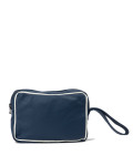 Men's bag in genuine Blue leather and white details 100% made in Italy mod. Travel