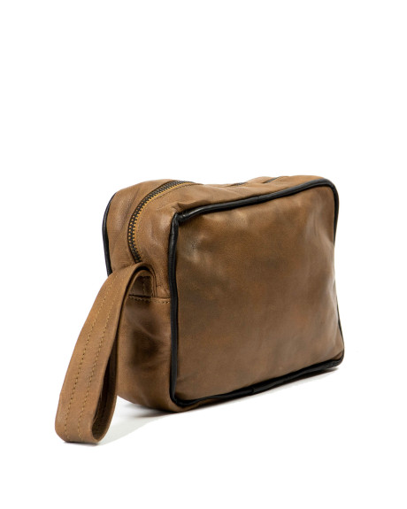 Men's bag in genuine Brown leather 100% made in Italy mod. Travel 2