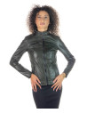 Women's Dark Green Leather Jacket - Michela | Leather Trend