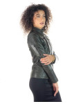 Giacca in Pelle Donna Verde Scuro - Michela | Leather Trend