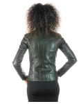 Giacca in Pelle Donna Verde Scuro - Michela | Leather Trend