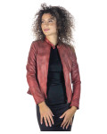 Violetta Bis - Giacca Donna Bordeaux in Pelle | Leather Trend