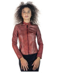 Violetta Bis - Giacca Donna Bordeaux in Pelle | Leather Trend