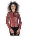 Violetta Bis - Women's Bordeaux Leather Jacket | Leather Trend