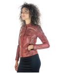 Violetta Bis - Women's Bordeaux Leather Jacket | Leather Trend
