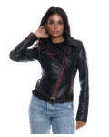Women's Red Vintage Perfecto Leather Jacket | Leather Trend