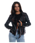 Women's Red Vintage Perfecto Leather Jacket | Leather Trend