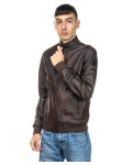 Men's Dark Brown Leather Bomber Jacket - Napoli | Leather Trend