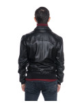 Bomber in Pelle da Uomo Nero - U03 | Leather Trend