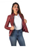 Women's Bordeaux Leather Jacket - Michela | Leather Trend