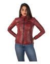 Women's Bordeaux Leather Jacket - Michela | Leather Trend