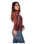 Women's Bordeaux Leather Jacket - Michela | Leather Trend